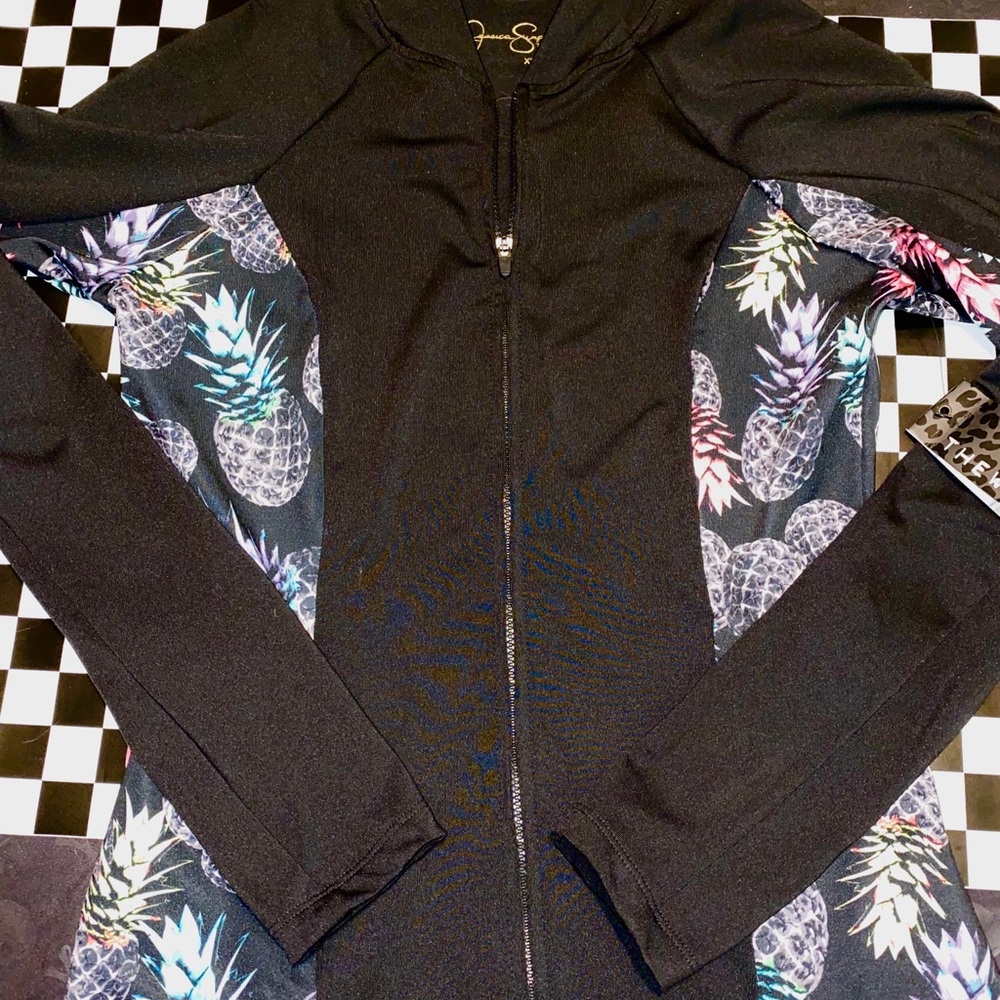 Black & Pineapple Zipper Jacket